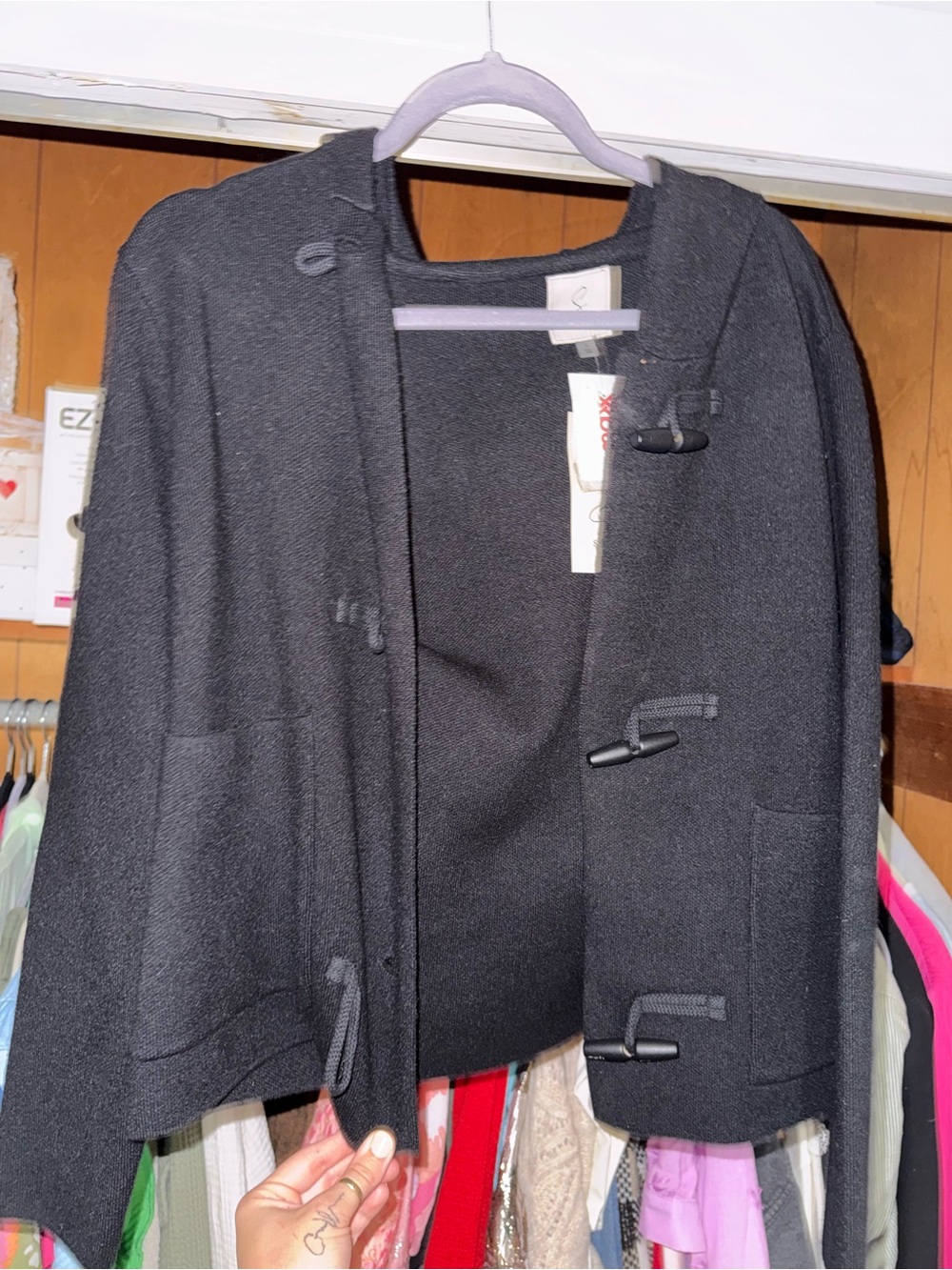 Sioni Black Toggle Front Women's Cardigan